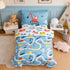 4-Piece Set Set PERFEMET Toddler Bedding Boys Cars Toddler Comforter with Sheets Reversible Lightweight Blue Vehicles