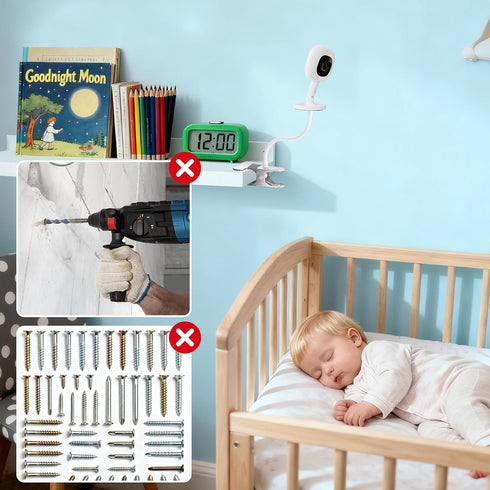 Stand,8inches Portable Baby Monitor Mount Compatible with Nanit Smart Pro Baby Monitor & Flex Flexible Arm