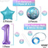 Mermaid First Birthday Decorations for Girl, 40 Inch 1 Balloon, Glitter One Banner for Mermaid Party