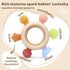 3Pcs Set 3-12 Baby Silicone Teether Toy - Food-Grade Silicone Teething Relief Toys,Wooden Ring Teether Cute Bear Toy
