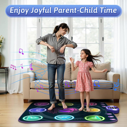 3-12 5 3 4 5 6 7 8 9 10+ WAYKEE Dance Mat Toys for Year Old Girls, Electronic Dance Pad with Light-up LED Wireless