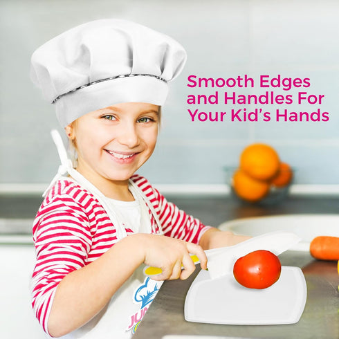 KEFF Kids Cooking and Baking Sets for Girls, Boys, Toddler - 20pcs Real Kitchen Utensils with Kid Safe Knives, Apron,
