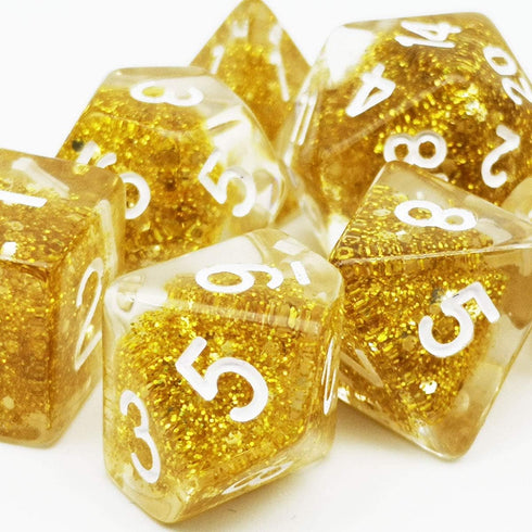 Haxtec Glitter DND Dice Set, 7PCS Polyhedral D D Dice for Roleplaying Games, Compatible with Dungeons and Dragons