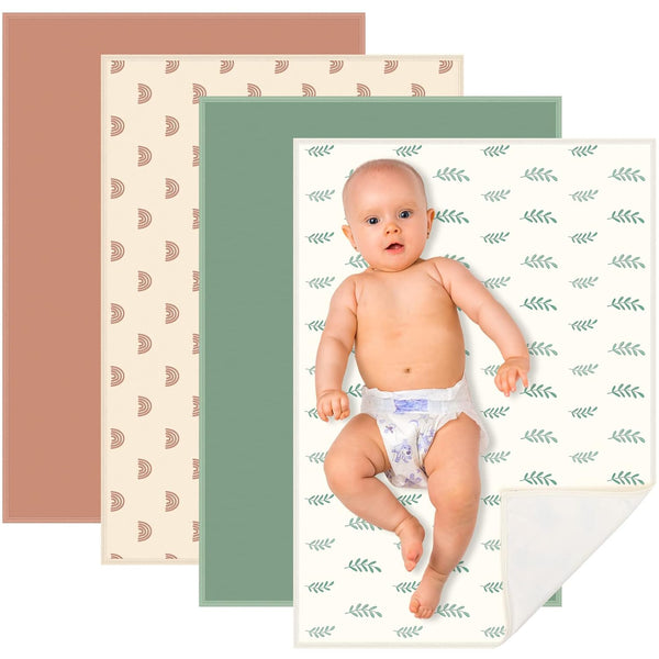 Geelin 4 Pcs 20" x 28" Leather Baby Changing Pad Wipeable Changing