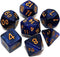 DND Dice Set 7Pcs Dark Blue Mix Black Nebula Dice for Dungeon and Dragons D&D RPG with Dice Bag