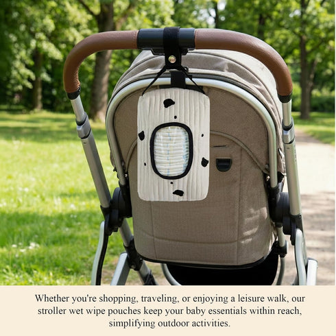 ZHUOGWJFJ Embroidered Bear Baby Wipes Dispenser, Portable On-the-Go Wet Wipes Pouch for Diaper Bag, No-Spill Travel
