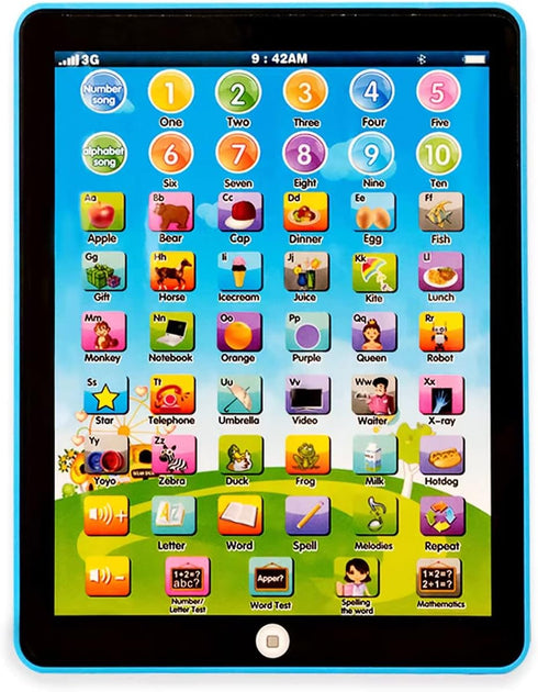 Kids Tablet Learning Pad, with 6 Games to Learn Music/Words/Letters, Education Tablet for Boys & Girls 3 Years Up