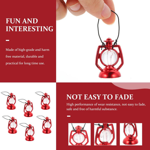 Toddmomy Mini Dollhouse Lantern 6Pcs Mini Kerosene Lamp Miniature Lantern for Dollhouse Accessories