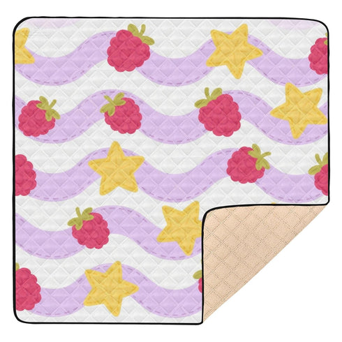 EtherSpher Berry Purple Stars Stripe Soft Thick Baby Gym & Activity Mat for