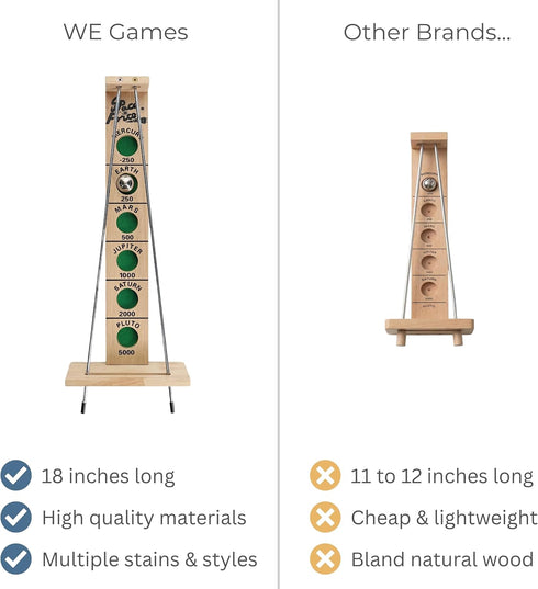 WE Games Shoot the Moon - Classic Solid Wood Rolling Ball Game for Family Fun & Skill Building, Enhances Social Skills