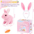LAITYUM Set Realistic Bunny for Kids - Interactive Hopping Bunny Toy with Bunny Ears, Electric Lifelike Robot Rabbit