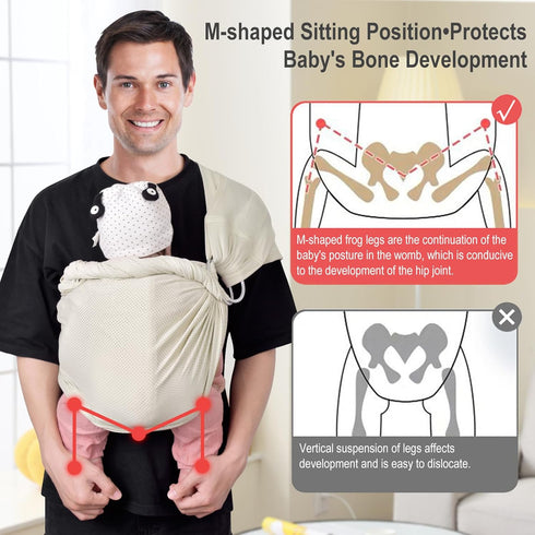 Summer Swimming CUBY Water Baby Sling Carrier Lightweight Breathable Mesh Baby Wrap Carrier Adjustable Ring Sling