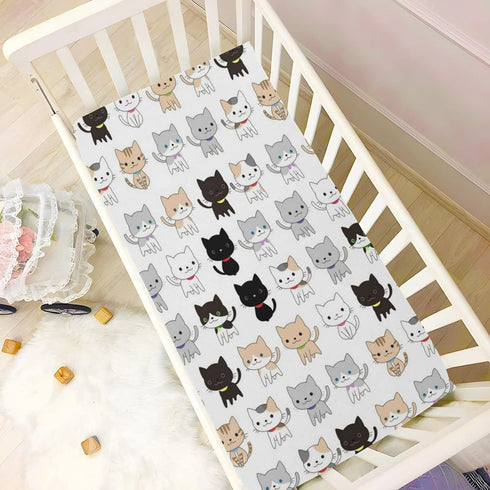 Cozy 28x52 Kigai Cute Cats Crib Sheet for Boys and Girls Jersey Knit Fitted Crib Sheet Soft Breathable Baby Crib Sheet