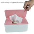 Diaper Wipes Dispenser, Tissue Storage Box Case with Lid for Home, Office, Cars - Pink
