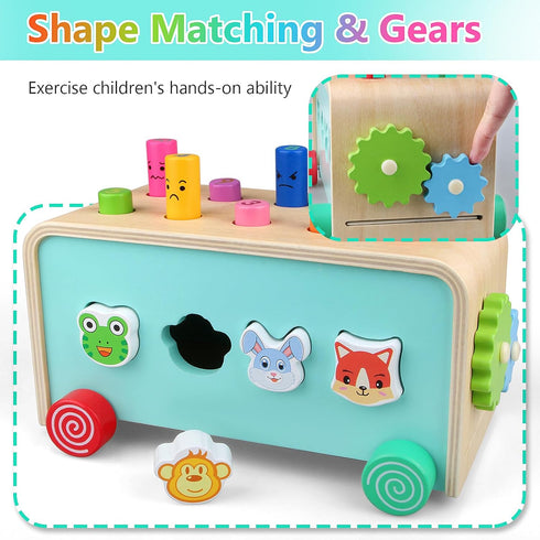 LAAVII Hammer 2 3 4 Montessori Baby Pounding Toy for Toddlers Boys Girls Years Old, Educational Learning Toy Xylophone