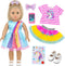 ECORELF 18 Inch Amercian Doll Clothes, 2 Set Girl Doll Clothes and