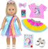 ECORELF 18 Inch Amercian Doll Clothes, 2 Set Girl Doll Clothes and