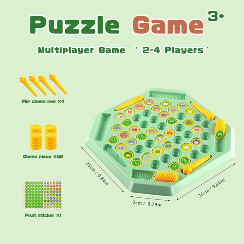 KHUVEZW Game,52PCS Flip Chess Memory Fruit Flip Board GameMemory Matching Game Flipping Chess Match Board Game Party