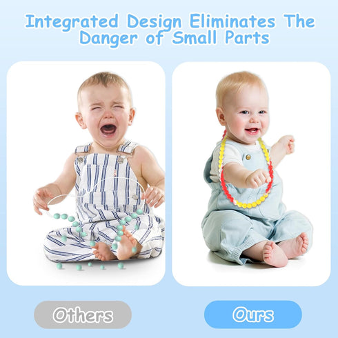 Teething Necklace for Baby - Integrated Safety Design for Toddler, Sensory Chew Necklace for Kids with Autism