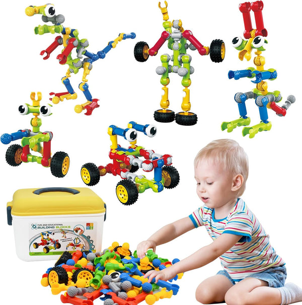 Building Toys, 109 Piece STEM Set for Kids Ages 3-12, Creative Educational Building Blocks for Birthday Gifts