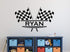 Racing Wall Decal Personalized Name Flags - Nursery Wall Decor - Black Vinyl Sticker (22" x 14") Baby Room