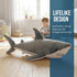 ZHONGXIN MADE 26Inches Simulation Great White Shark Plush Toy - Grey Lifelike Long Great White Shark Stuffed Toys