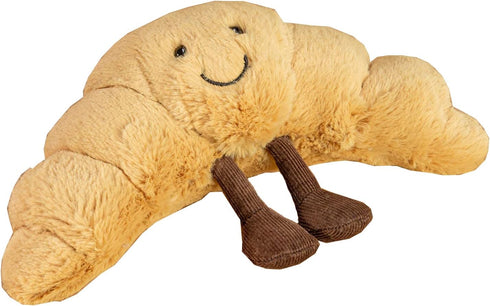 WeightedPlush 9" Croissant Plush Cute Smile Croissant Bread Pillow Stuffed Animals Funny Soft Food Plushies Toy for Gifts for Kids Birthday