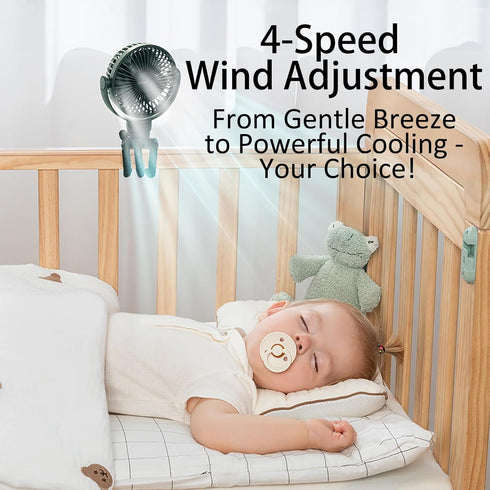 Fan,4 720 JISULIFE Battery Operated Portable Stroller Wind Speeds and Adjustable Angle,USB Rechargeable Handheld Mini