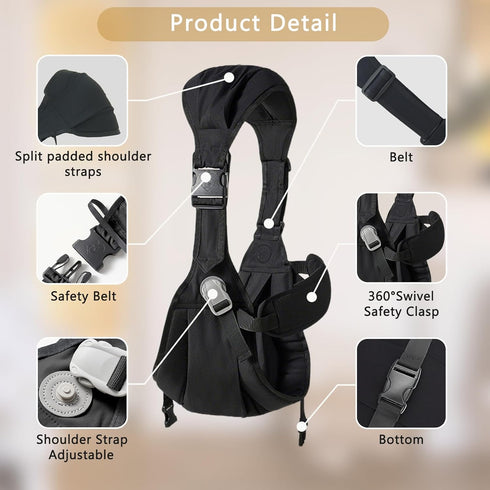 Smanlia 8-55lbs(Black) Baby Sling Carrier, Baby Carrier Newborn to Toddler Wrpas Carrier Essentials Safety, Portable