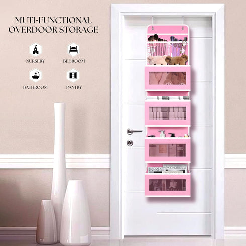 Giraffe Creation 4 Closet Over Door Organizer with Large Capacity Pockets, Hanging Organizer Storage for Bathroom