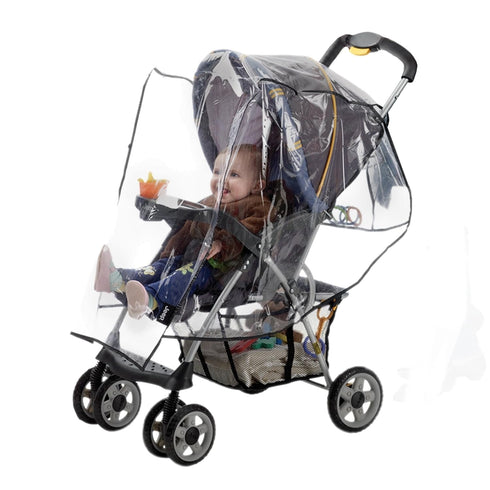 Jeep Standard Stroller Rain Cover, Universal Size, Waterproof, Windproof, Clear Vinyl Plastic Weather Shield