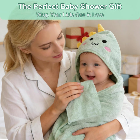 UAYNFY 14PCS Set, 4 (31.5x31.5) 10 Baby Bath Towels Includes Hooded Towels & Washcloths, Ultra Soft & Absorbent Coral