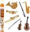 Safari Ltd Musical Instruments TOOB - Figurines: Trombone, Flute, Saxophone, Guitar, Violin,