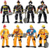 8 Pieces Firefighter Action Figures Fireman Figurines Toys with Tools for Party