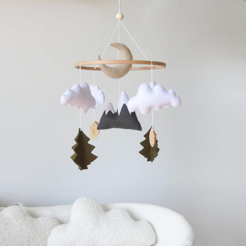Goukurlsma Woodland Mobile for Crib Forest Baby Mobile for Crib Woodland Crib Mobile for Boys Minimalism Baby Mobile