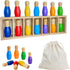 pamexin Family Games for Kids, Wooden Bowling Color Matching Game with 7 Bright
