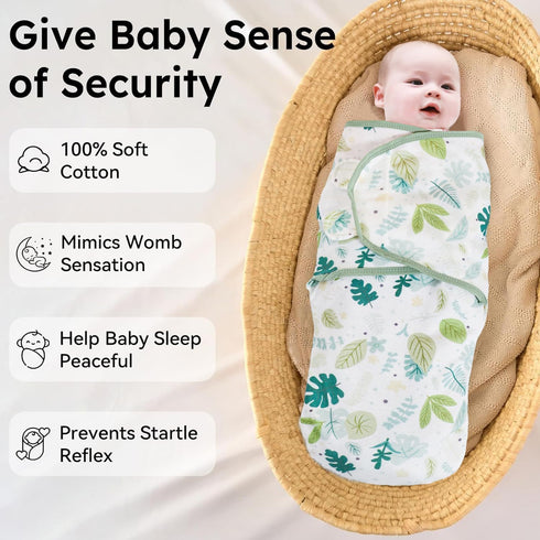 SEVDO 3-Pack 0-3 Organic Baby Swaddle Sleep Sacks,Nursery Swaddling Blankets,Swaddles for Newborns Infant Months