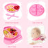 Baby Feeding Utensils Set, 7 Pcs Silicone Toddler Supplies - Adjustable Bibs, Suction Divided Plate, Placemat, Sippy Cup