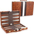 Backgammon Set - 15 Inches Classic Board Game with Leather Case, Portable Travel Strategy Game for Adults and Kids
