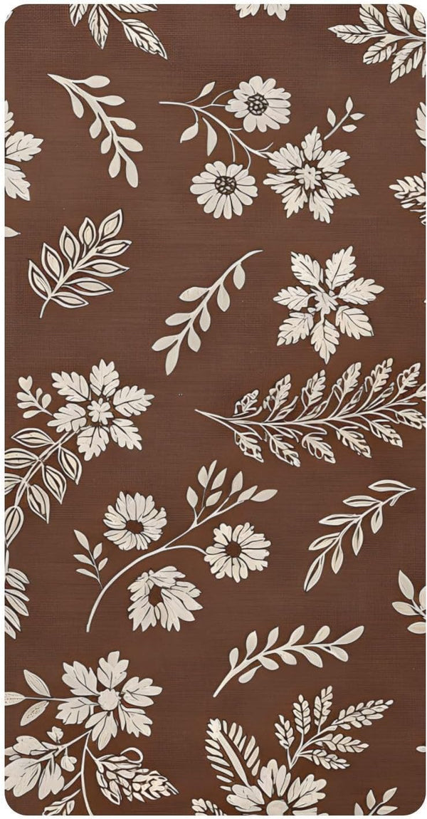 CZXW Boho Floral Brown Crib Sheets Fitted 52" x 28" Natural Cotton Soft
