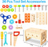 Wooden Kids Tool Set Toy for 2-5 Years Old, 36 Pcs STEM Montessori Toy for Pretend Play, Learning Educational