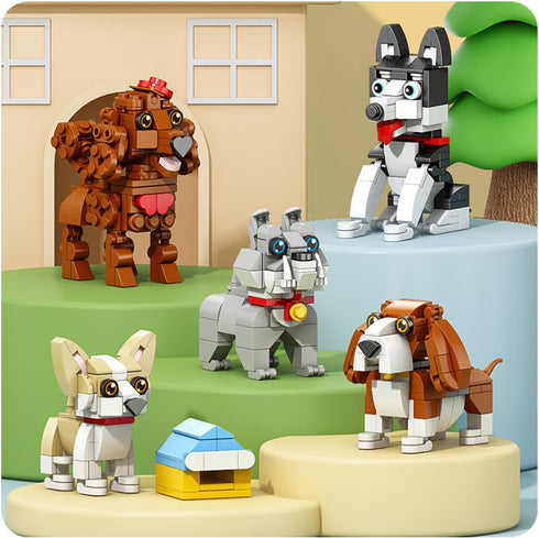 Vilbocr Blocks3D Micro Mini Blocks DogCute Animal Building BlocksPet Micro Mini Building Puzzle Collection Animal Model