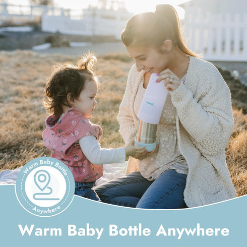 18 oz Papablic Portable Travel Baby Bottle Warmer Plus, Large Capacity Stainless Steel Bottle Warmer, Safe & Easy