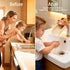 Skyroku Toddler Faucet Extender & Blue Bathtub Spout Cover, Sink Extender with Temperature Sensor for Bathroom Sinks