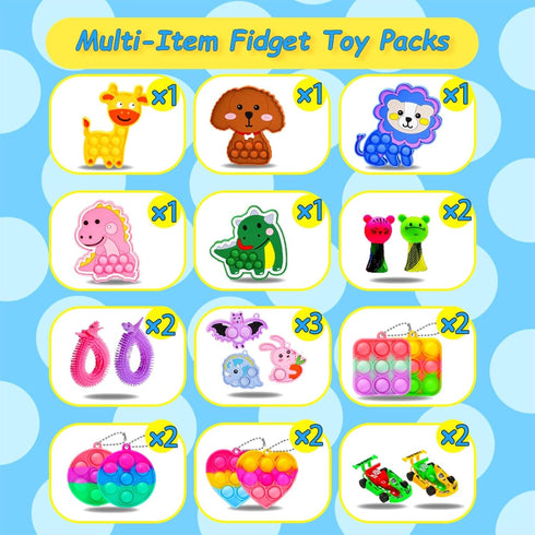 QATITP 1000 Pcs Party Favors for Kids, Fidget Toys Bulk, Prizes for Kids, Fidget Stocking Stuffers Birthday Party