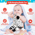 Baby Spiral Hanging Stroller and Car Seat Toys, Black and White High Contrast Sensory Toy for Newborns, Plush Activity
