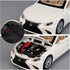 BDTCTK 1/32 Model Car Compatible for Lexus Ls500h, Zinc Alloy Pull Back Toy with Sound and Light, White Gift for Kids