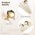 Calolin Set, Set, Set Gold Silverware Stainless Steel Flatware Include Knife, Fork and Spoons, Luxury Polished Gold