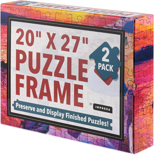 2-Pack 20x27 1000 Impresa Jigsaw Puzzle Display Frame Kit - in Black - Easy Snap-Together Puzzle Board Backing