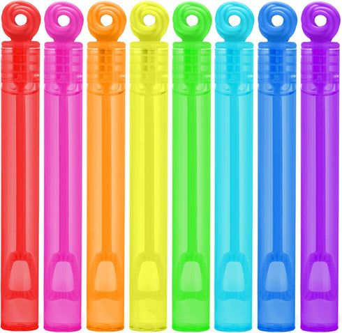32 Pcs Neon Bubbles for Kids, Mini Bubble Wands for Party Favors, Gift Box, Summer Outdoor Toys